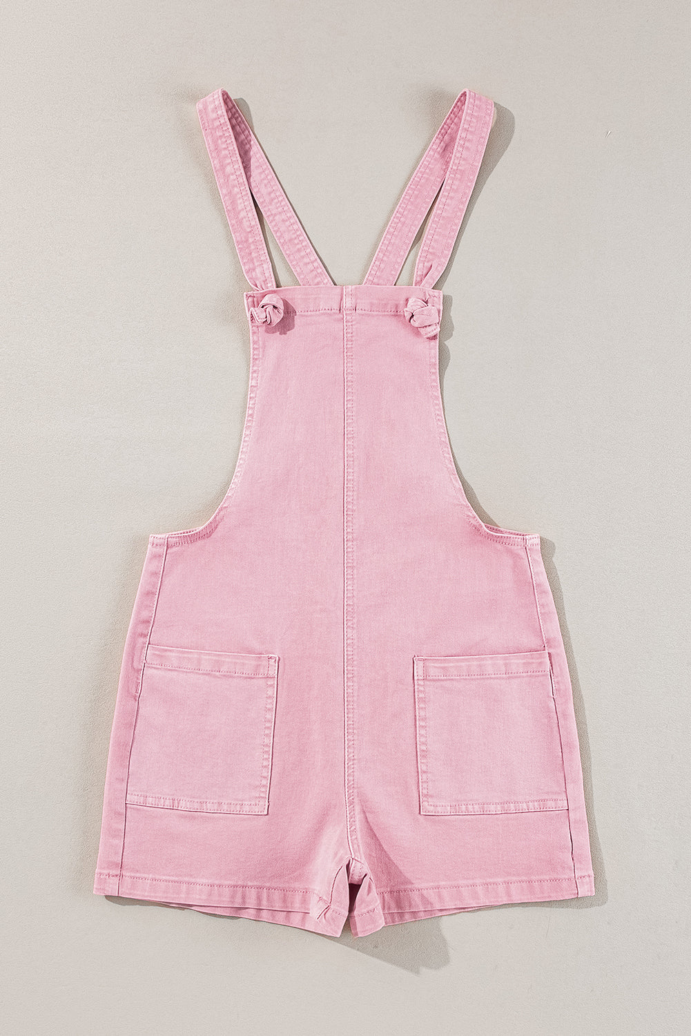 Pink Knot Strap Denim Romper RTS