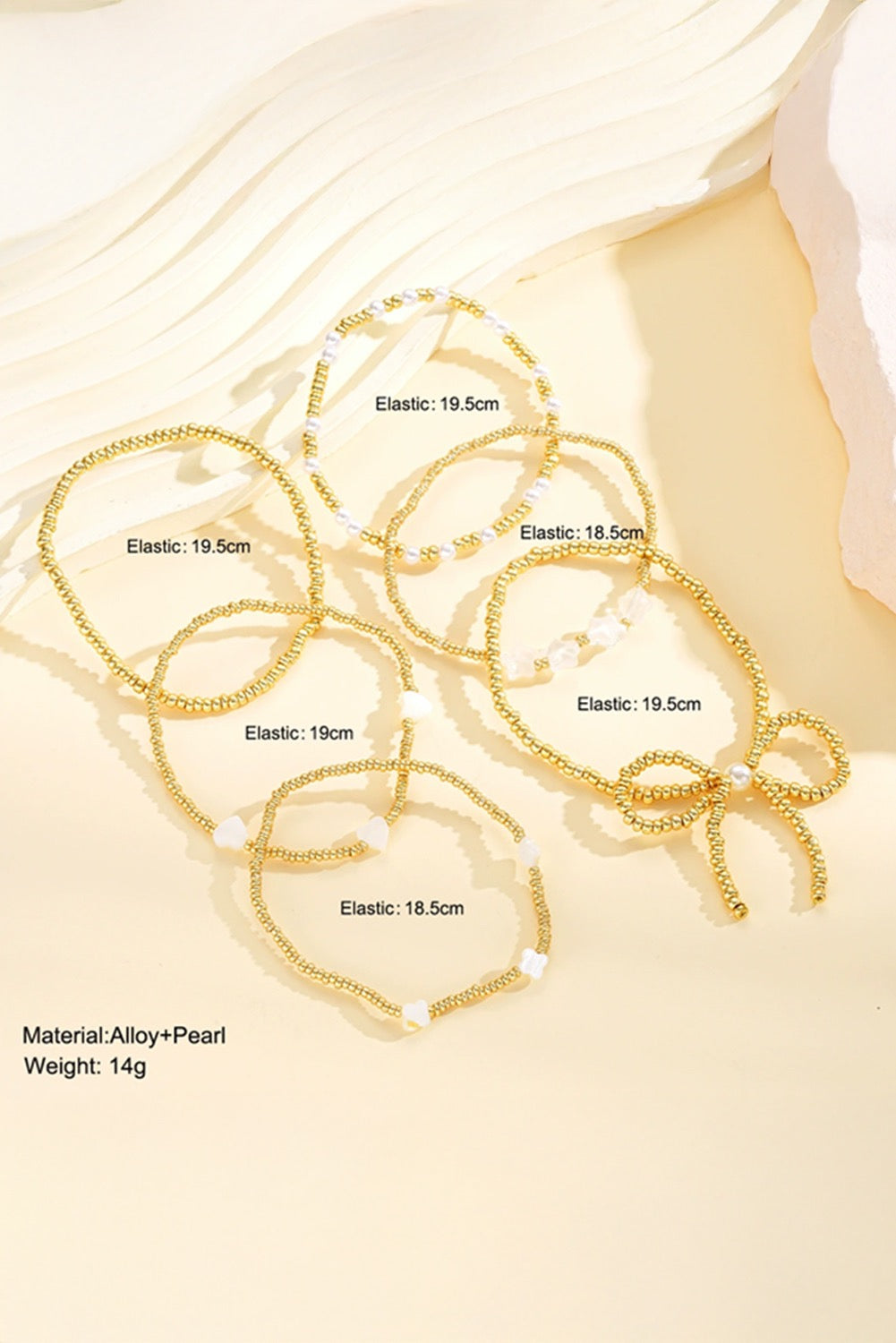 Gold Star Heart Beaded Bracelet RTS