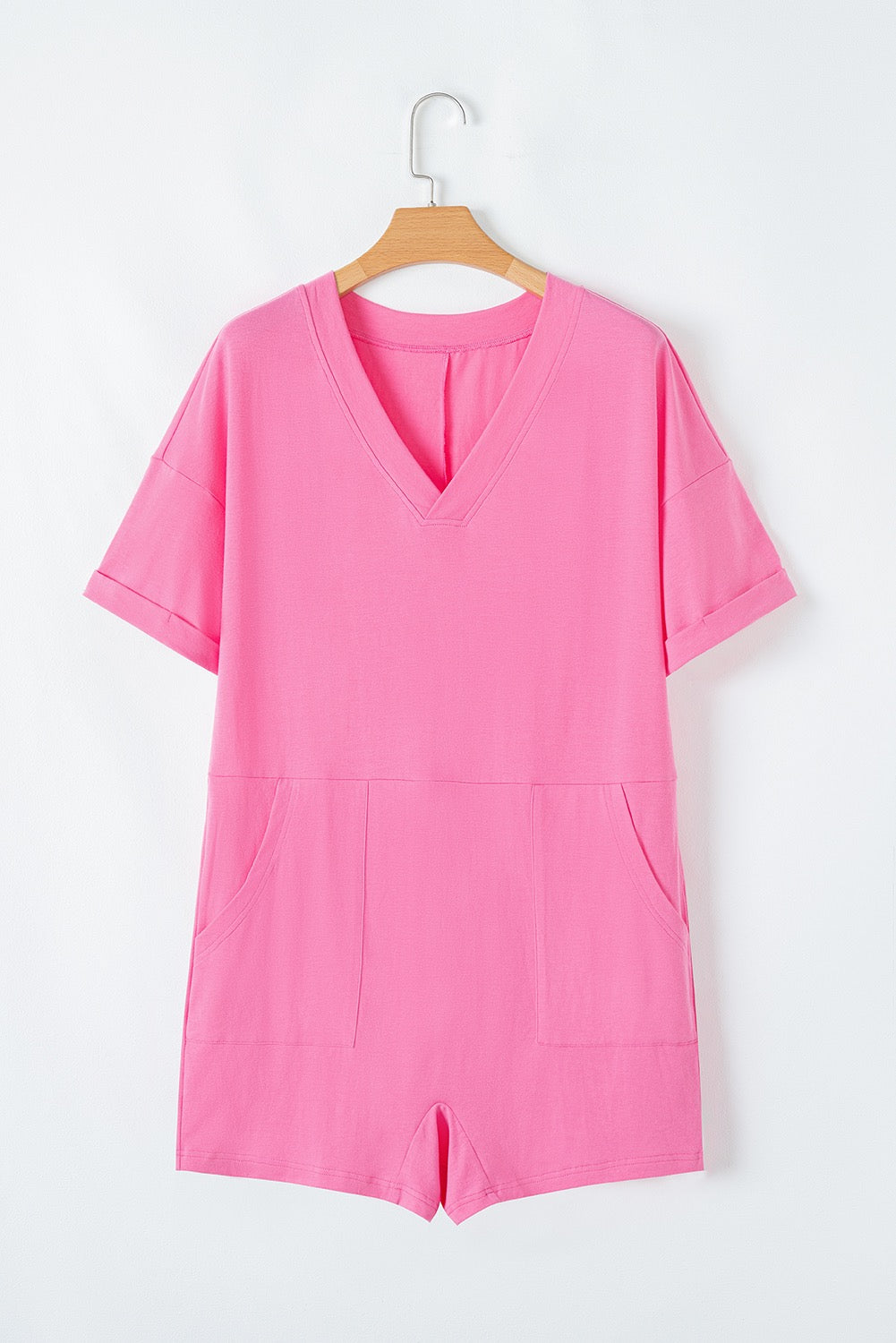 Pink V Neck Romper RTS