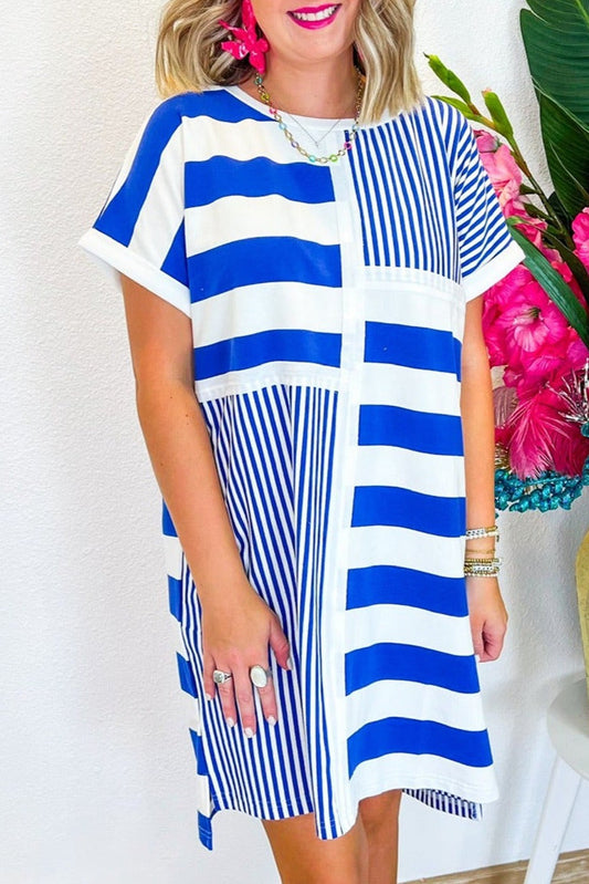 Striped Colorblock Shift Dress RTS
