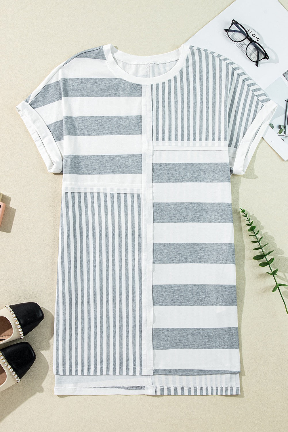 Striped Colorblock Shift Dress RTS