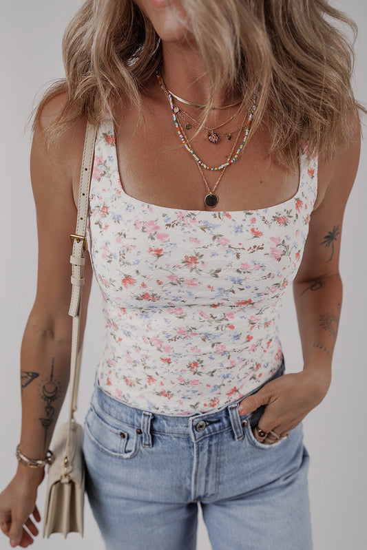 Floral Square Neck Bodysuit RTS