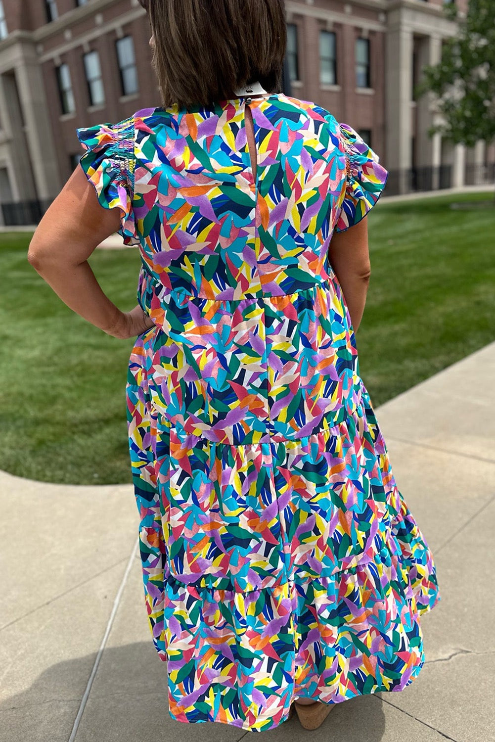Geometric Print Plus Size Maxi RTS