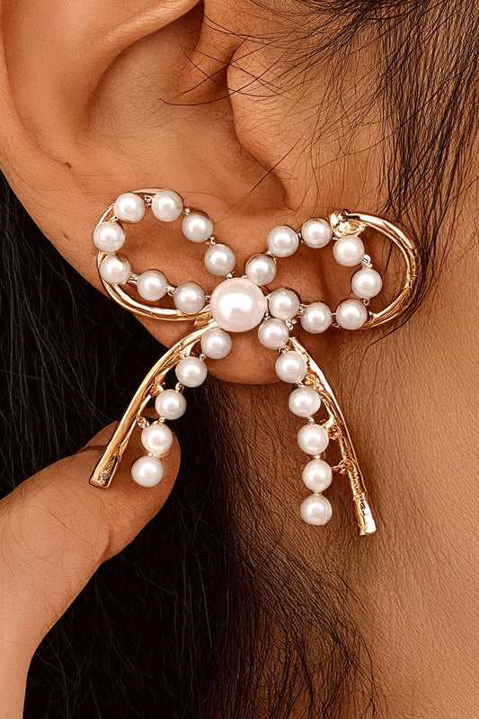 Pearl and Gold Bow Earrings RTS