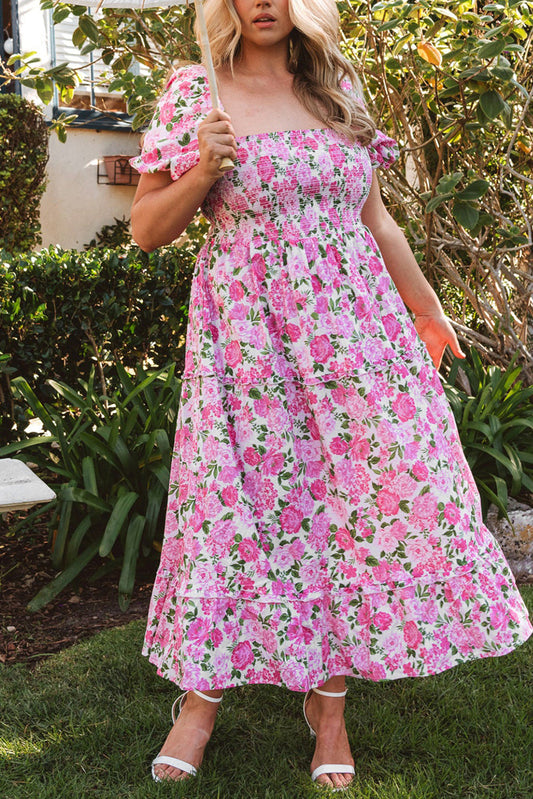 Pink Dainty Floral Smocked Dress RTS